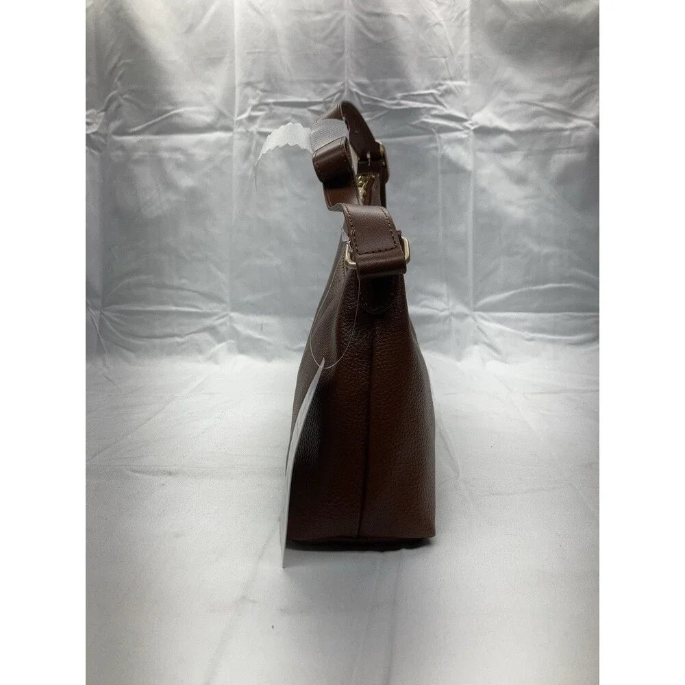 Time and Tru TT243129-BRN Brown Vinyl Adjustable Strap Women's Shoulder Handbag